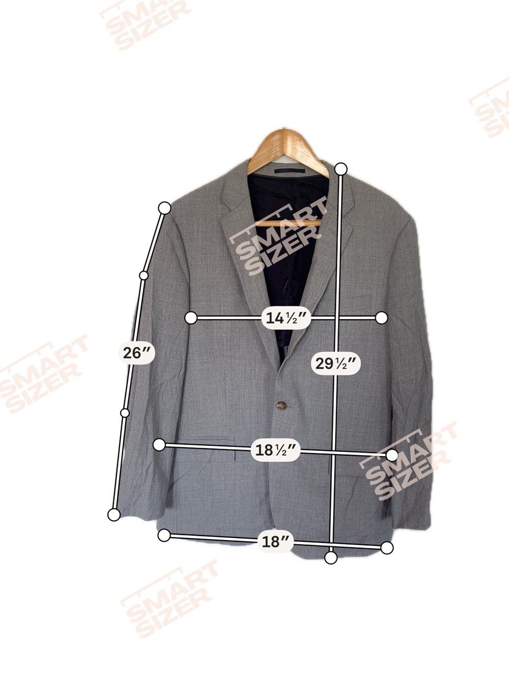 Men's Gray Two-Button Blazer - Classic Tailored Look - Picture 2 of 5
